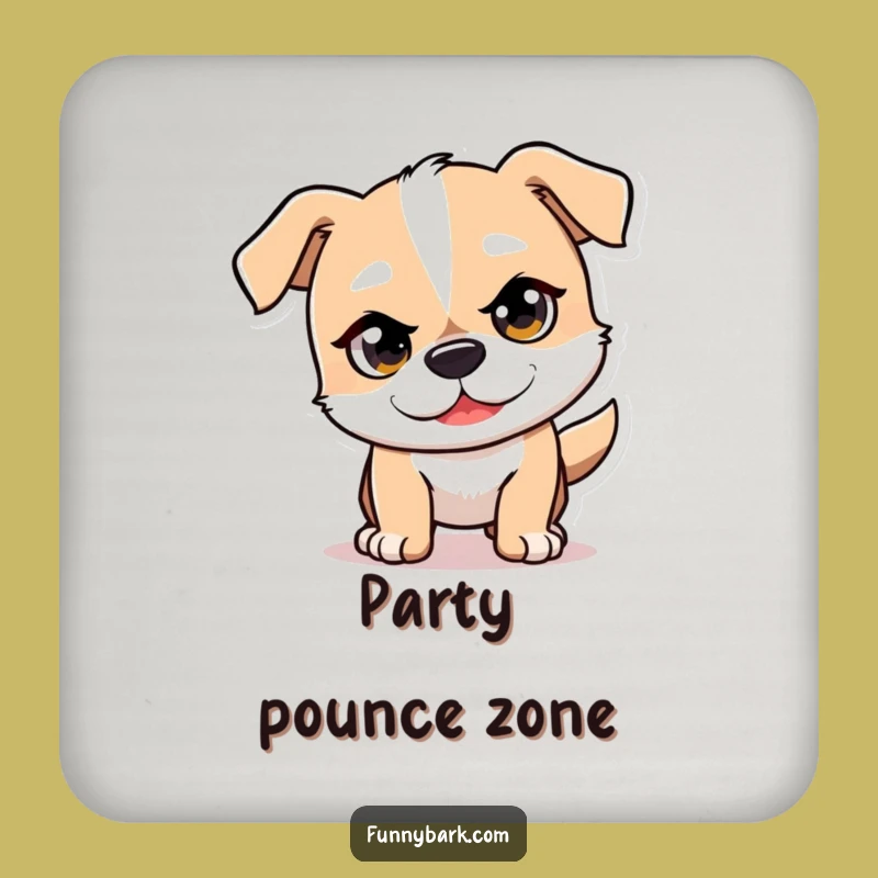 Funny Mischief Dog Coaster Set - Pouncing Pup Protection, Memorable Funny Gift!
