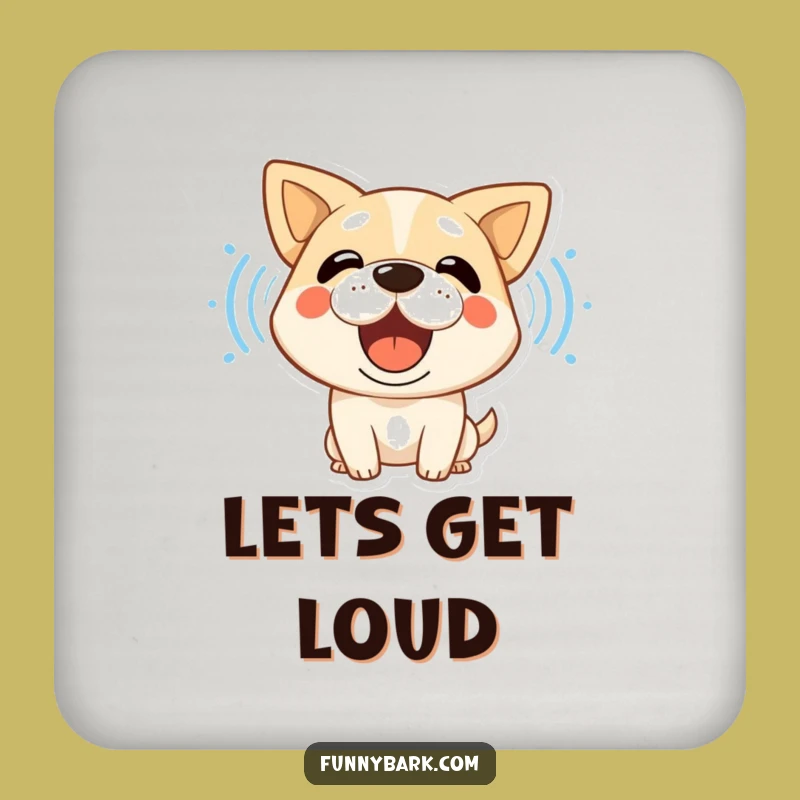 Funny Dog Barking Sound Waves Drink Coaster - Protect Surfaces with Canine Noise
