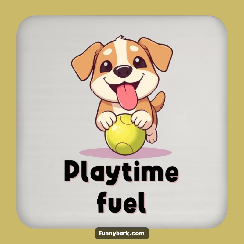 Funny Grinning Dog Ball Chase Coaster: Protect Surfaces with Hilarious Pup Action, Cute Gift!
