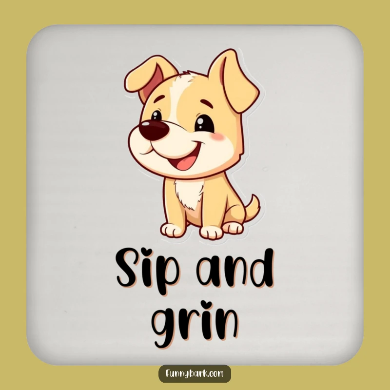 Funny Grinning Dog Drink Coasters - Protect Surfaces With Playful Canine Smiles