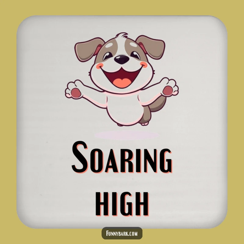 Funny Dog Leaping Coaster: Protect Surfaces, Sip with Smiles, Perfect Dog Funny Gift