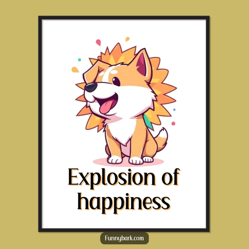 Funny Bark Burst Poster: Artful Humor of Explosive Energy
