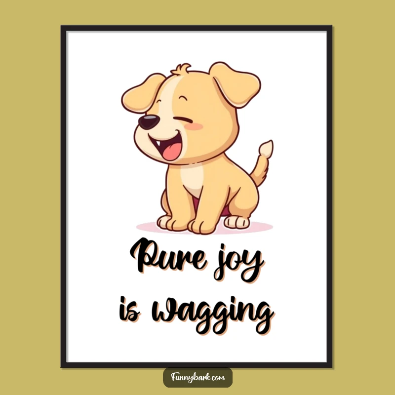 Funny Excited Puppy Poster - Hilarious Canine Art for Dog Enthusiasts