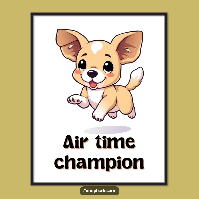 Funny Floppy Eared Dog Leap Poster: Hilarious Dynamic Art, Perfect Gift for Dog Lovers!