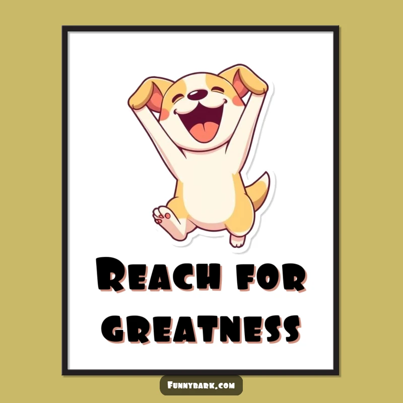 Funny Leaping Dog Poster - Add Dynamic Humor To Your Walls With This Art