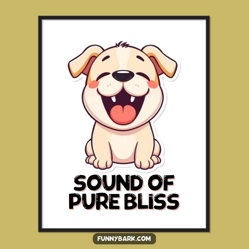 Funny Cartoon Dog Bark Poster: Bring Hilarious Canine Energy to Your Walls, Perfect Art Gift