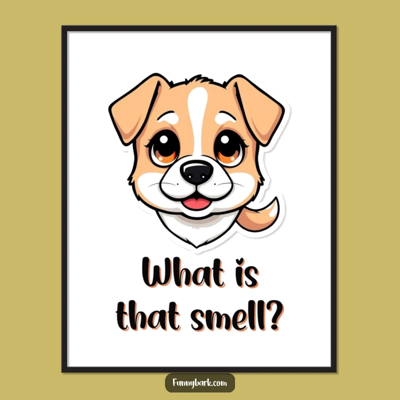 Funny Dog Head Poster - Curious Eyes Art Print
