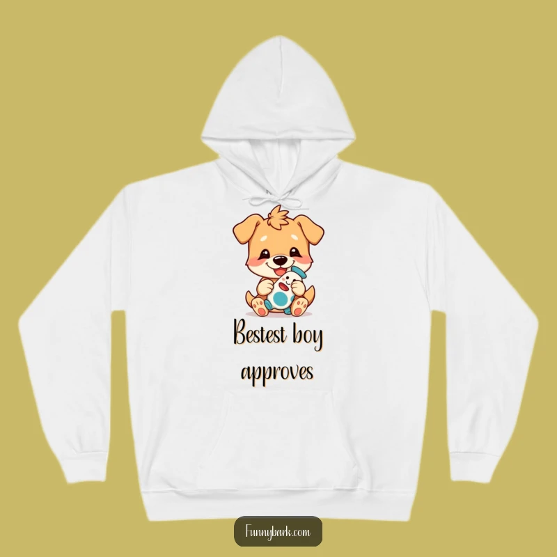 Cozy Funny Dog Hoodie - Playful Pup with Toy, Ultimate Funny Gift!