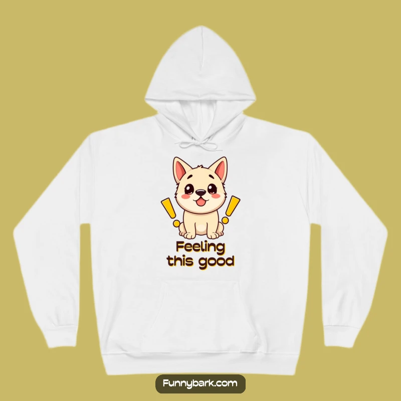 Funny Happy Dog Exclamation Hoodie - Cozy Up with Canine Excitement!