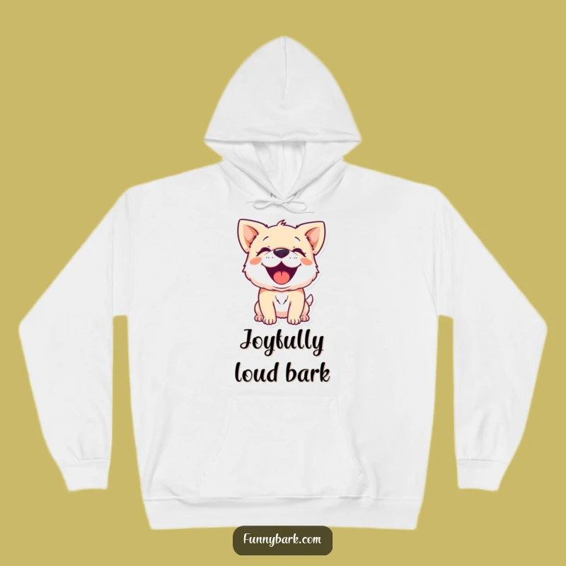 Funny Dog Barking Joyful Hoodie: Exuberant Character - Cozy Canine Comfort Gift