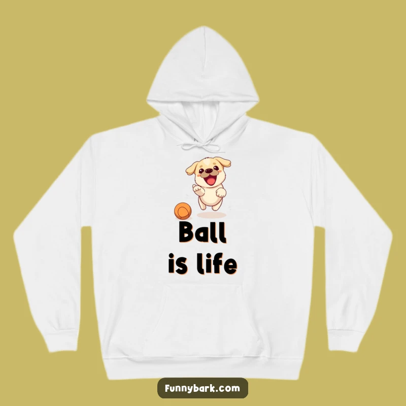 Funny Dog Chasing Ball Hoodie - Cozy Up with Canine Energy!