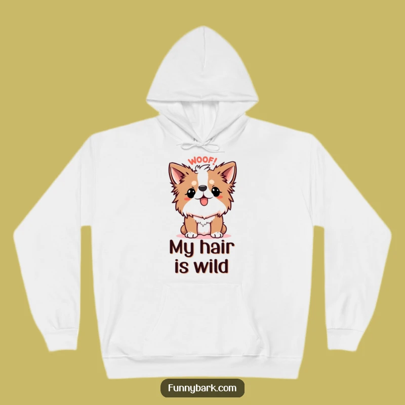 Funny Hoodie - Spiky Fur WOOF!, Startled Canine Sweatshirt, Ultimate Funny Gift