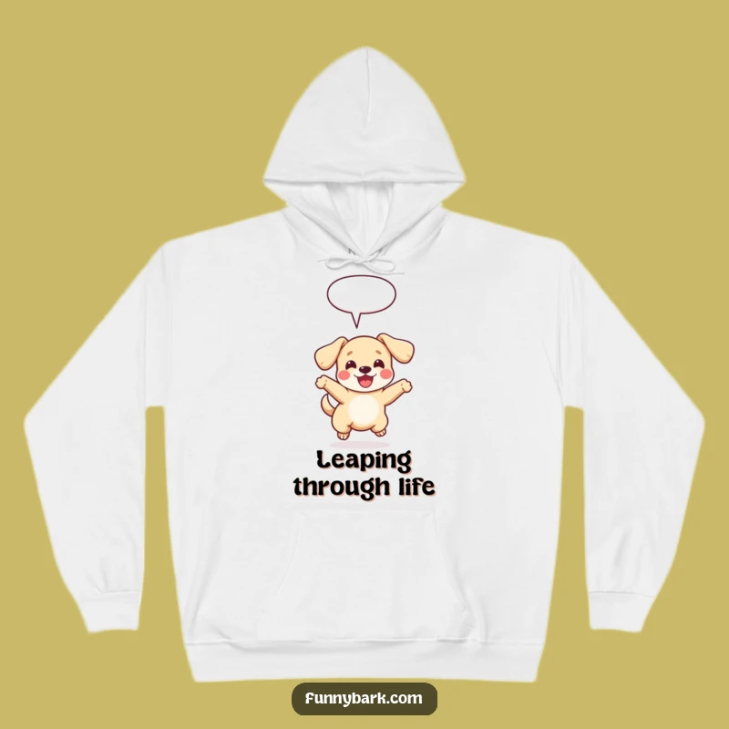 Funny Dog Leap Hoodie: Cozy Comfort with a Joyful Pup Design