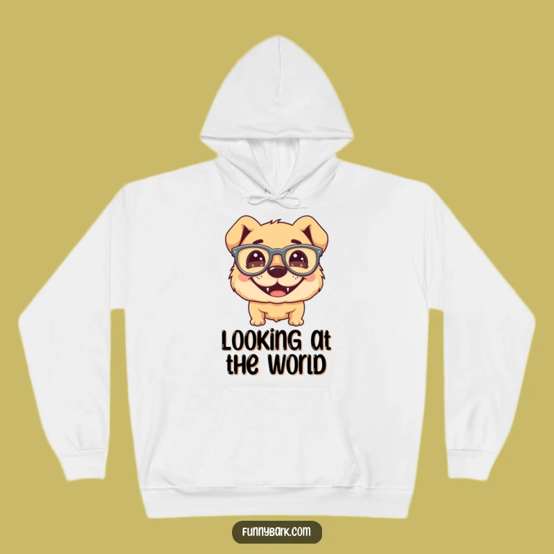 Funny Dog Glasses Hoodie - Cozy Silly Grin Sweatshirt Goofy Gift
