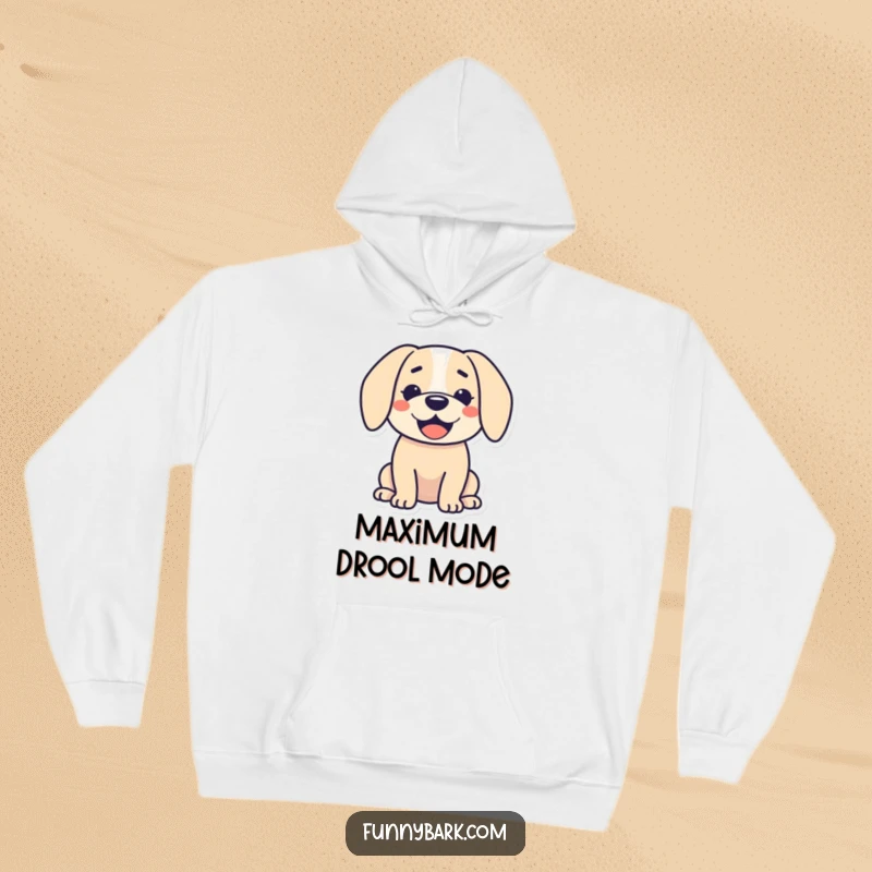 Funny hoodie: A dog silhouette with a joyful open mouth and casual droopy ears, perfect for a funny gift.