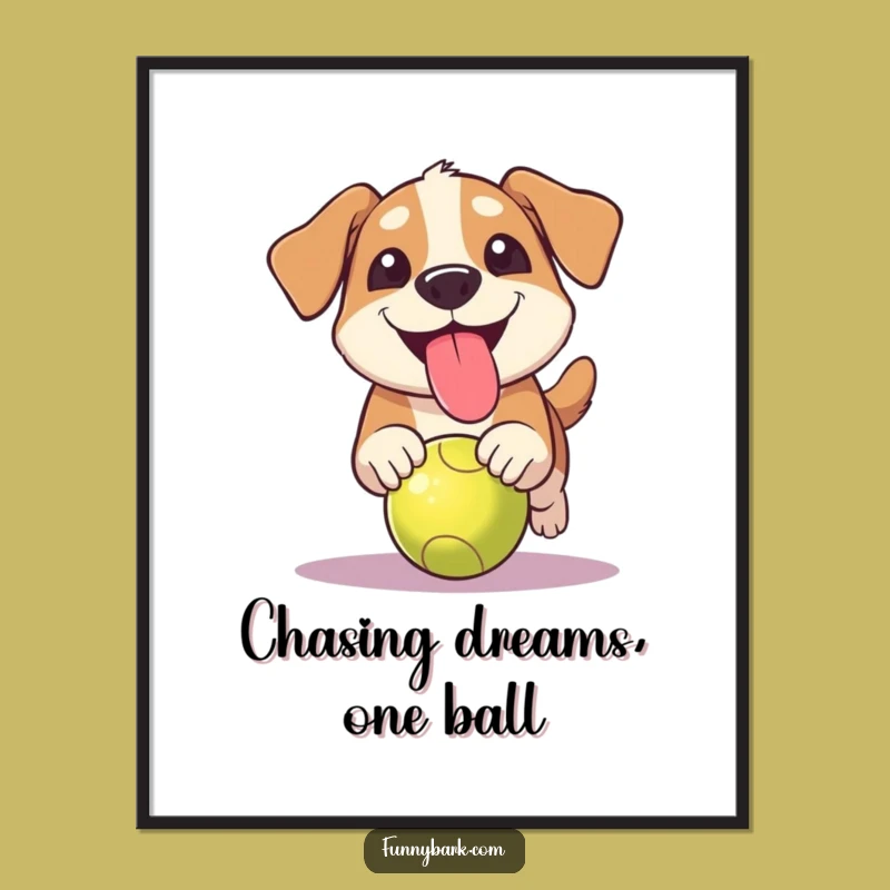 Free Printable Wall Art Dog Chase: Funny Grinning Dog Downloadable Decor