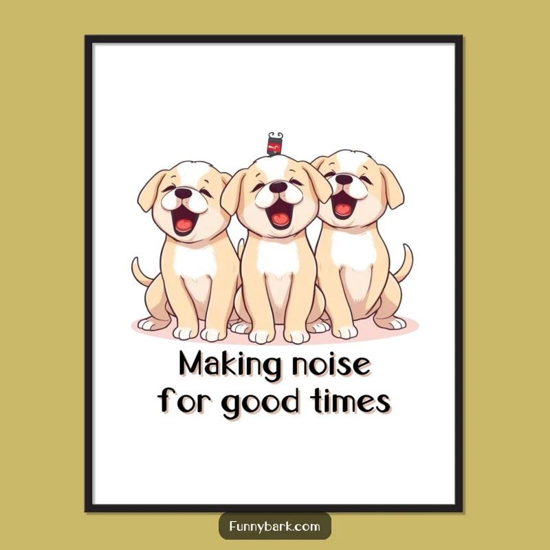 Free Printable Dog Wall Art: Puppy Pack Barking, Wagging Tails Decor