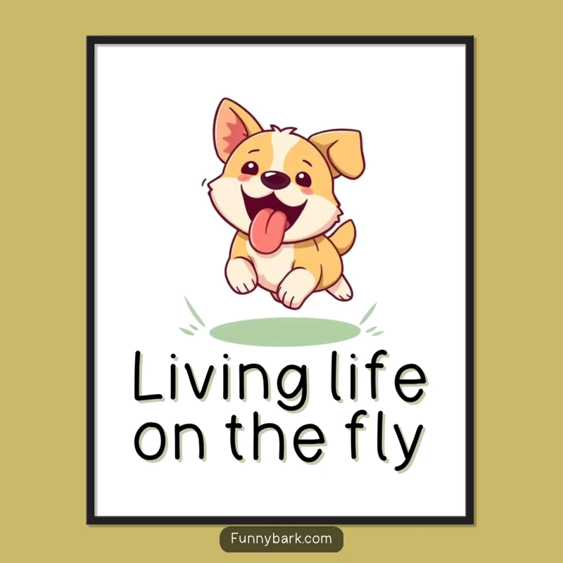 Free Printable Wall Art: Funny Dog Frisbee Fanatic, Hilarious Downloadable Decor