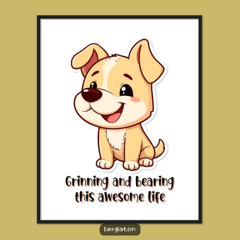 Funny Free Printable Wall Art: Grinning Dog Bark, Playful Decor, Quirky Downloadable Gift
