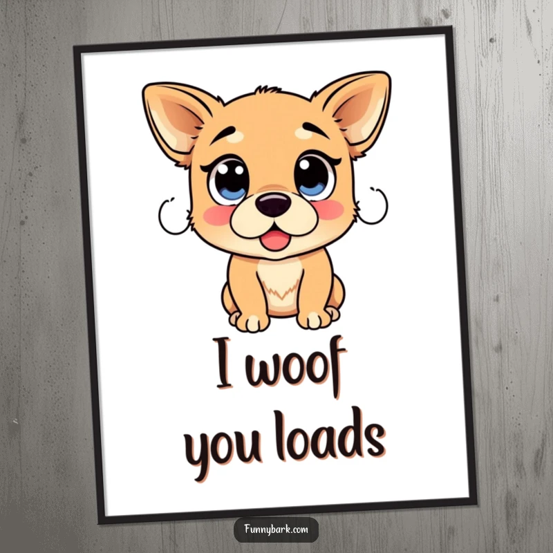 Funny Free Printable Wall Art: A dog with oversized, expressive eyes looks poised to make an important and funny proclamation.