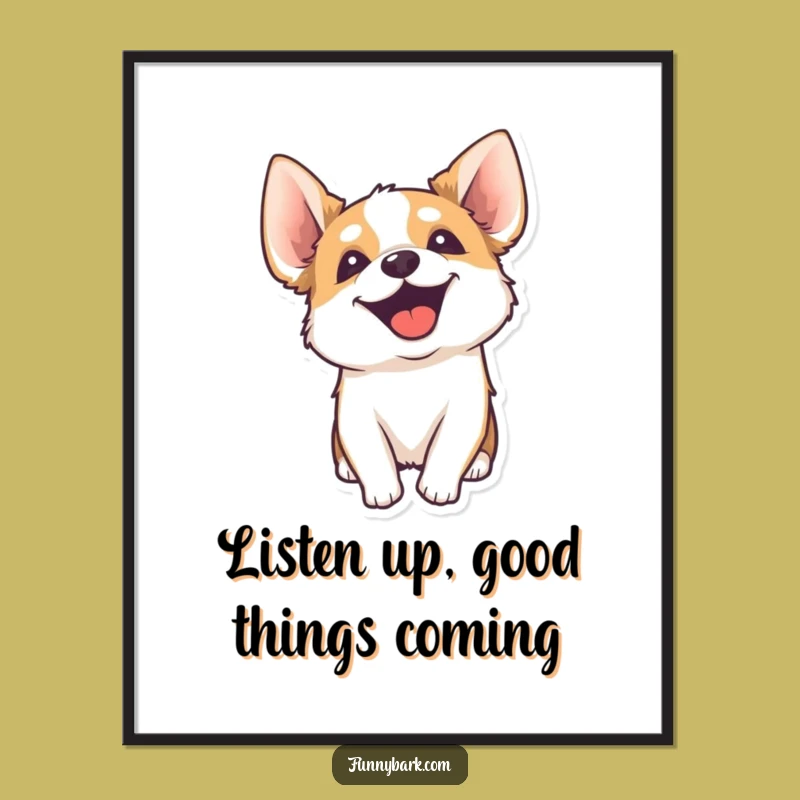 Free Printable Dog Wall Art: Energetic Yipping Pup, Fun Decor