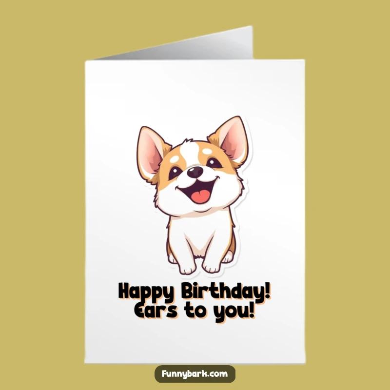 Free Printable Birthday Card: Energetic Dog Yipping, Perfect Funny Gift