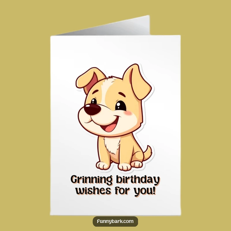 Free Printable Birthday Card: Grinning Dog Bark, Playful Wish, Hilarious Downloadable Gift