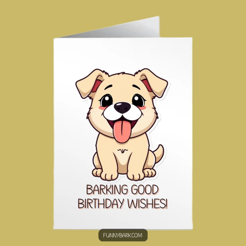 Free Printable Birthday Card: Happy Panting Dog, Excited Barker, Hilarious Downloadable Gift