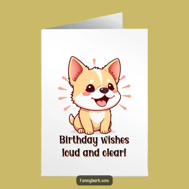 Free Printable Birthday Card: Small Dog Singing Happy Birthday Loudly!