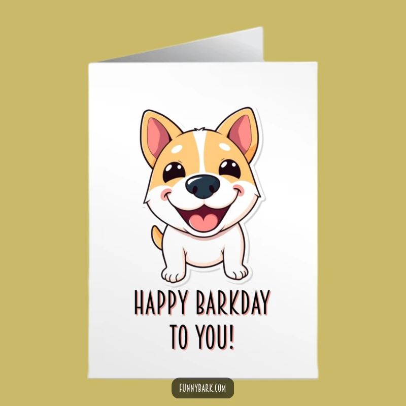 Free Printable Birthday Card: Grinning Dog Shouting Greetings, Downloadable Fun for Dog Lovers