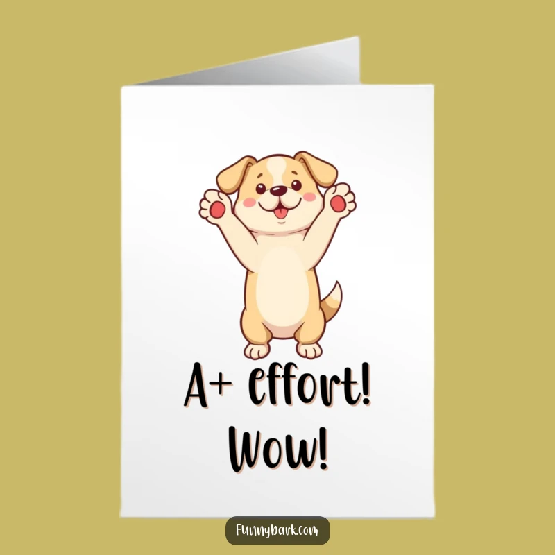 Free Printable Congrats Card: Dog Celebrating, Energetic Downloadable Congratulations