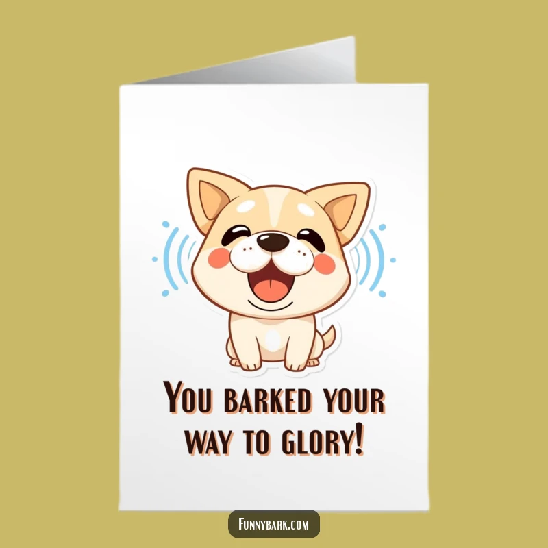 Free Printable Congrats Card: Barking Dog Celebration Howl