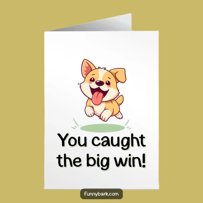 Free Printable Congrats Card: Dog Frisbee Fun, Hilarious Downloadable Celebration