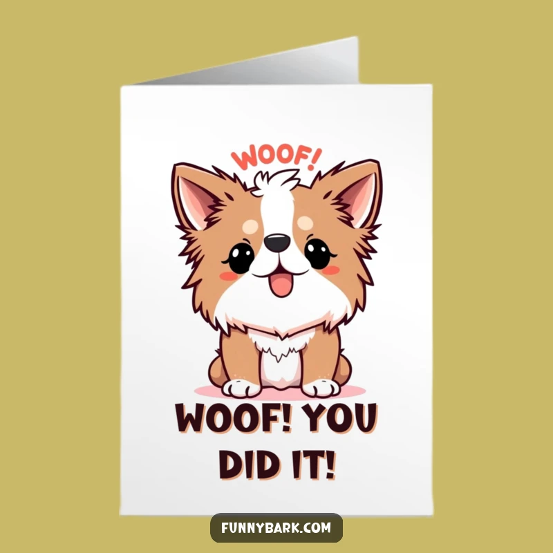 Free Printable Congrats Card: Startled Dog, Big WOOF!, Downloadable Gift