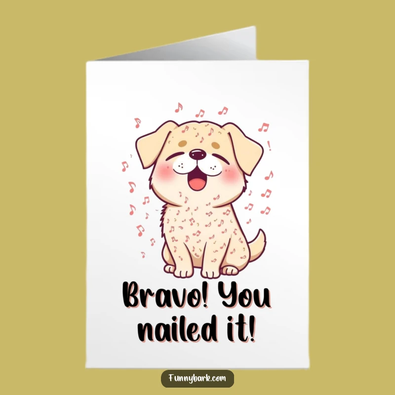 Free Printable Congratulations Card: Bursting with Music, a Joyful Dog Greeting