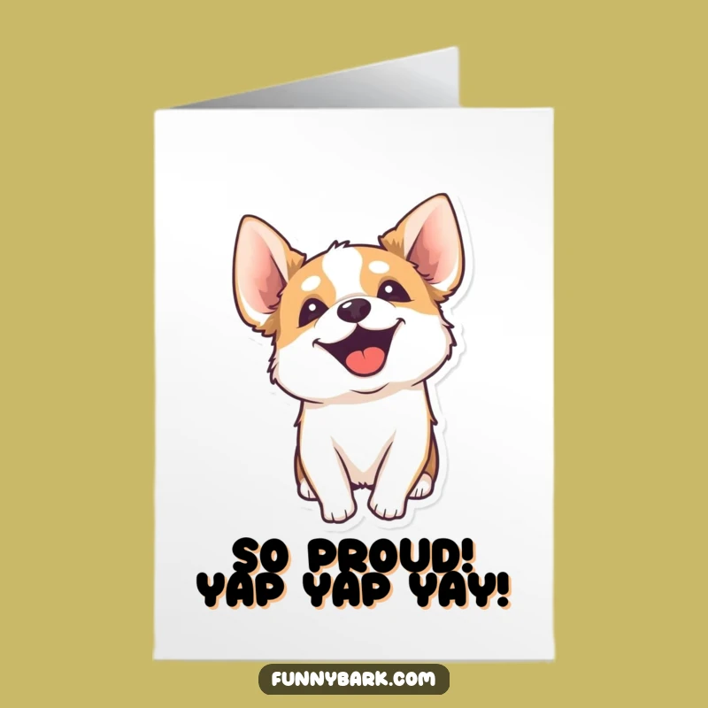 Free Printable Congratulations Dog Card: Energetic Yips for Your Success!