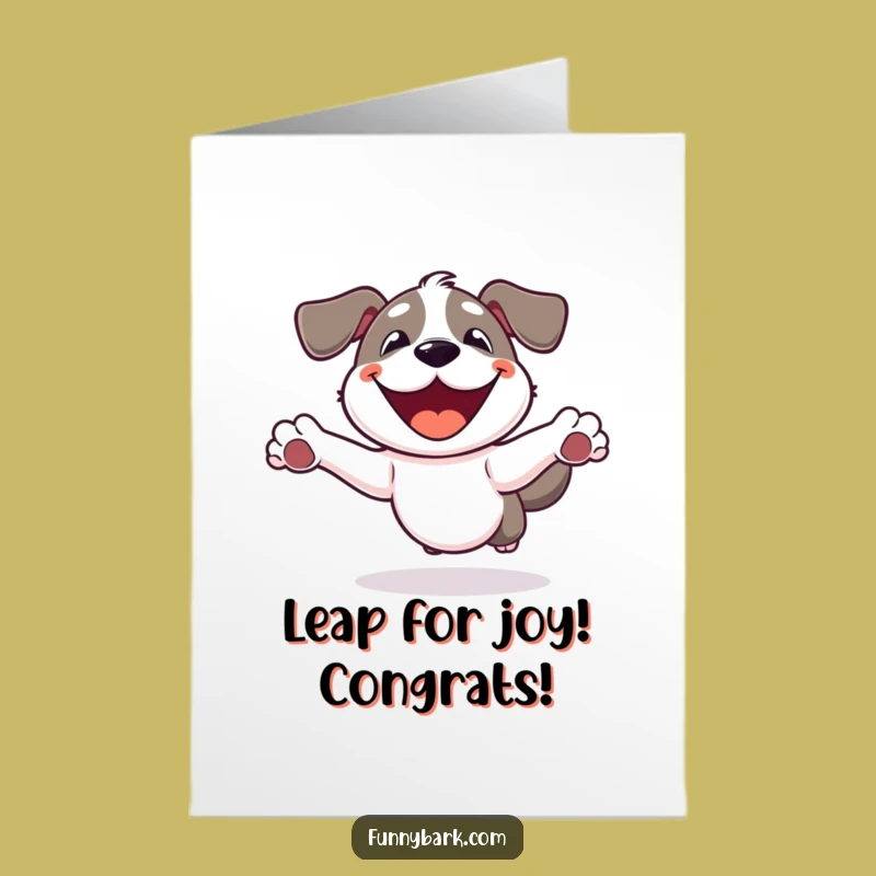 Free Printable Dog Congrats Card: Leaping High for Your Awesome News!
