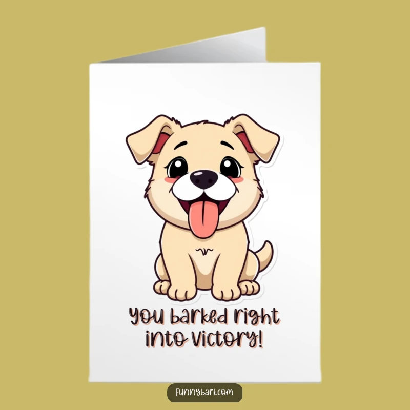 Free Printable Congrats Card: Happy Panting Dog, Excited Celebration, Unique Downloadable Gift