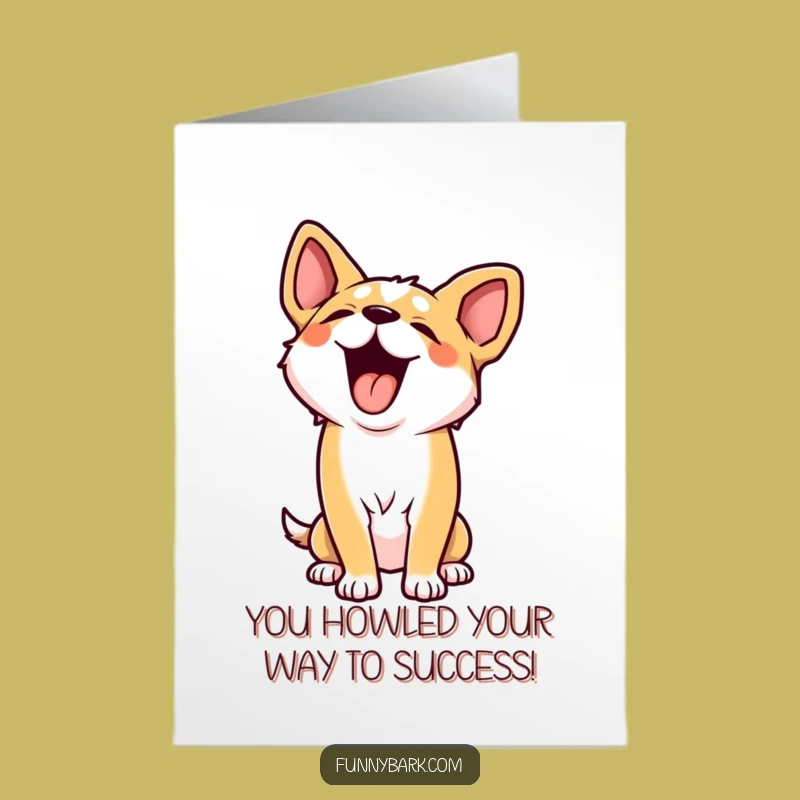 Free Printable Congrats Card: Joyful Dog Howl, Hilarious Doggy Celebration, Unique Downloadable Gift