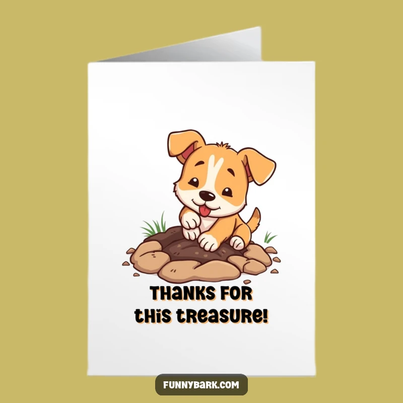 Free Printable Thank You Card: Busy Dog Digging, Heartfelt Downloadable Gratitude