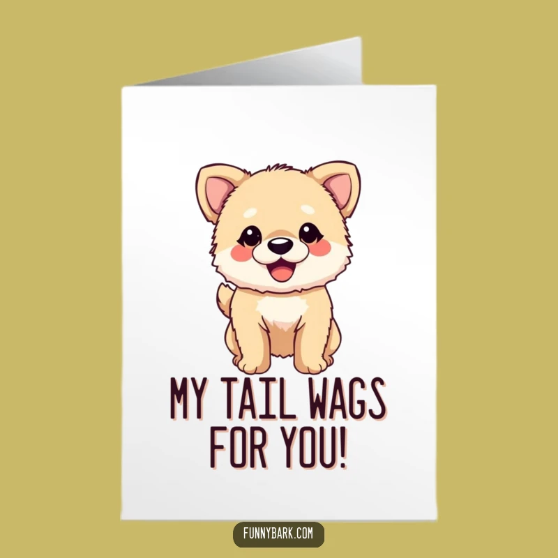 Free Printable Thank You Card: Happy Fuzzy Dog Wagging Tail, Grateful Downloadable Gift