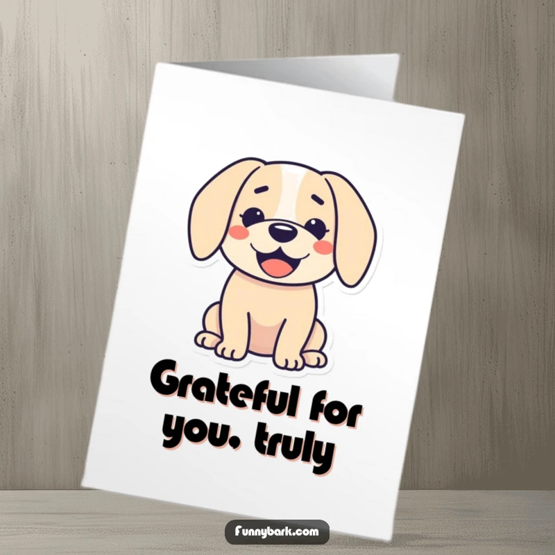 Funny Free Printable Thank You Card: A simple dog silhouette with an open, joyful mouth and soft, droopy ears.
