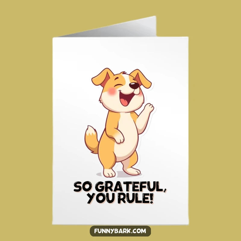 Free Printable Thank You Card: Joyful Dog Barking Thanks, DIY Downloadable Gratitude Gift