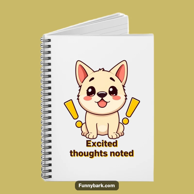 Funny Happy Dog Exclamation Notebook - Jot Down Your Excited Thoughts!
