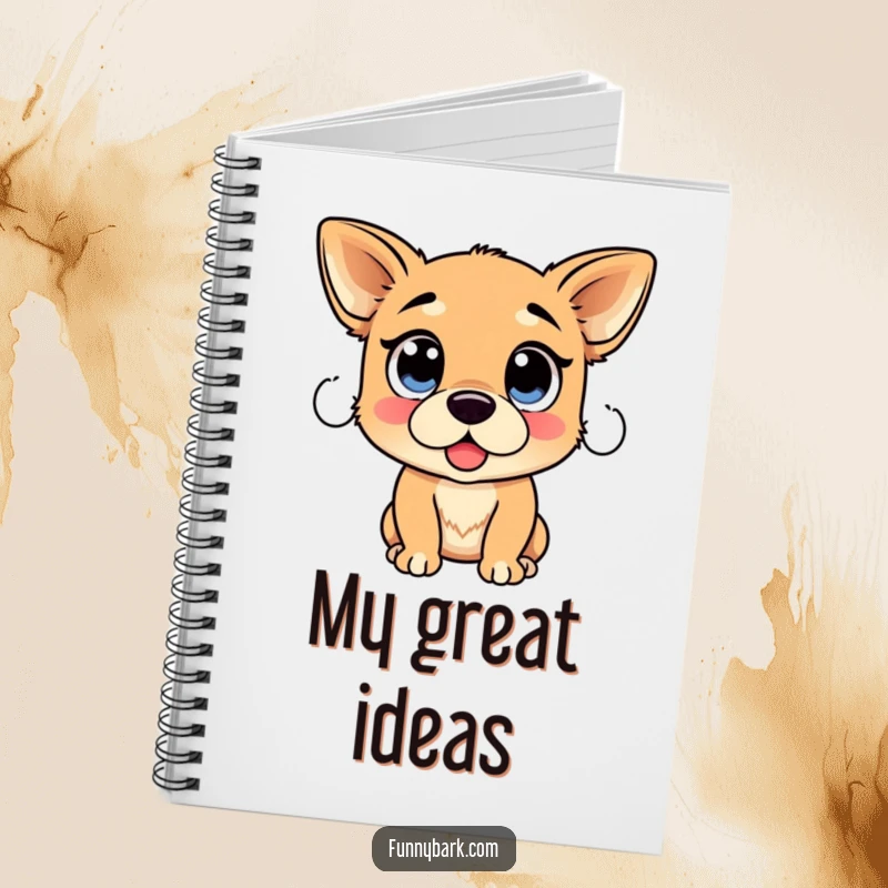 Funny Dog Proclamation Notebook: A dog with large, expressive eyes waits to share its thoughts, ready to capture your notes.