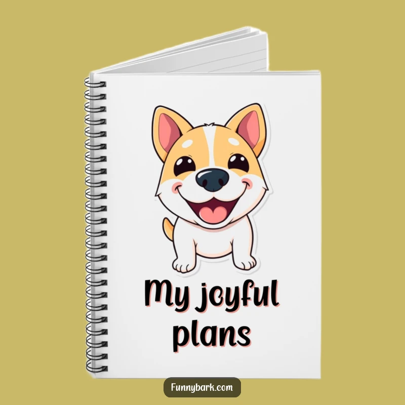 Funny Grinning Dog Notebook - Jot Down Happy Thoughts