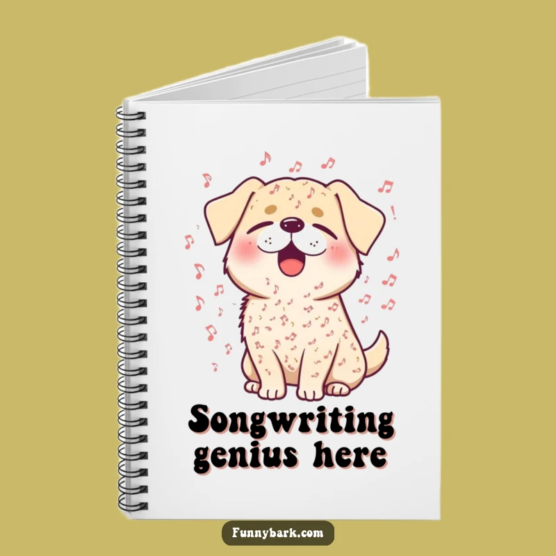 Funny Singing Dog Notebook - Lined Journal for Music Lovers, Gift Idea