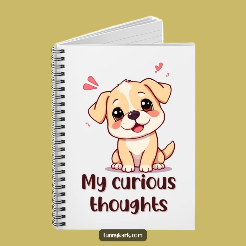 Funny Curious Dog Sound Waves Notebook: Jot Down Ideas with Hilarious Pup Pondering, Gift!