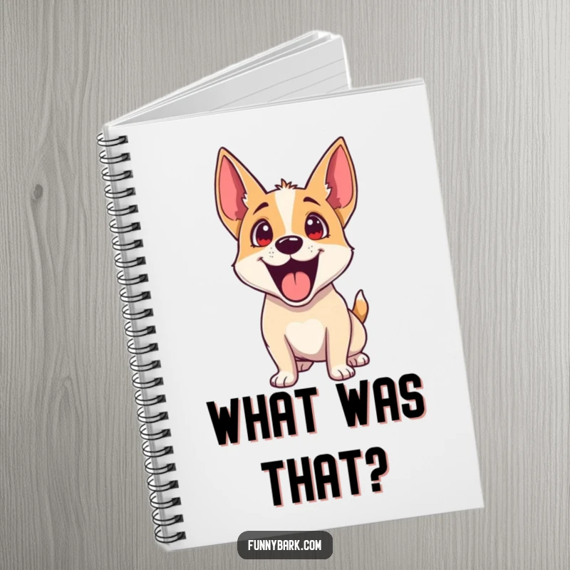 Funny Dog Notebook: A dog with exaggerated excitement, head tilted, ears perked, ready for all your notes.