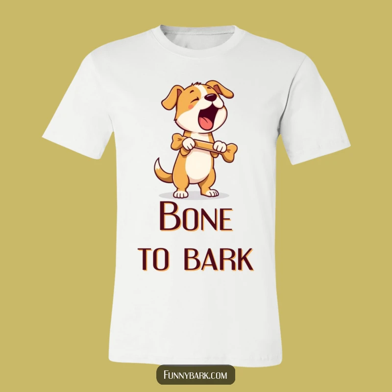 Funny Barking Dog Tee: Hilarious Canine Bone Action Shirt, Perfect Gift